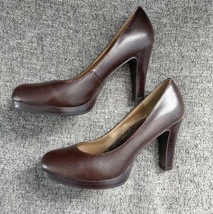 Vintage Y2K Candie's Jesina Brown Platform Heel Pumps Size 9